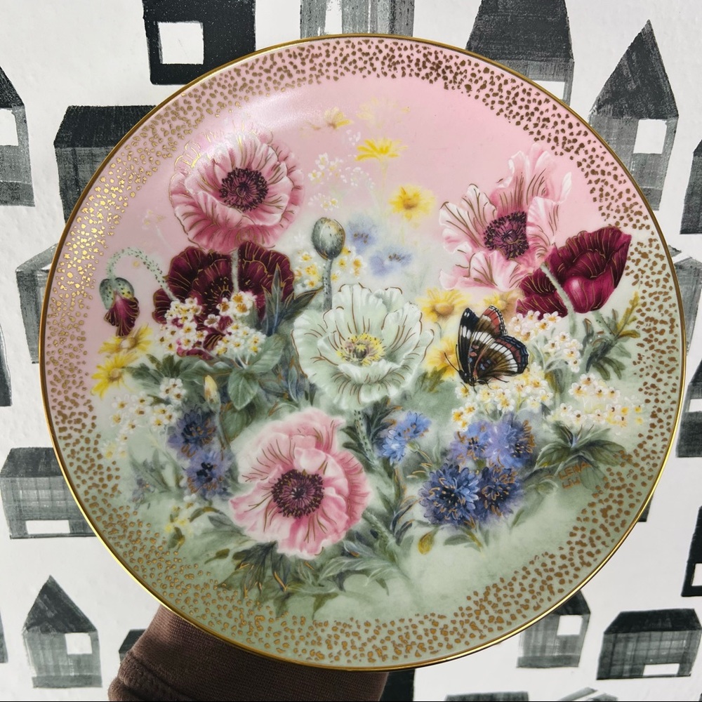 Symphony of Shimmering Beauty Poppy Pastorale Collector’s Plate